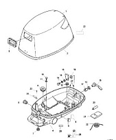 Капот 4-Х ТАКТНОГО ПЛМ MERCURY 5 Серийный номер от 0R067090 и выше